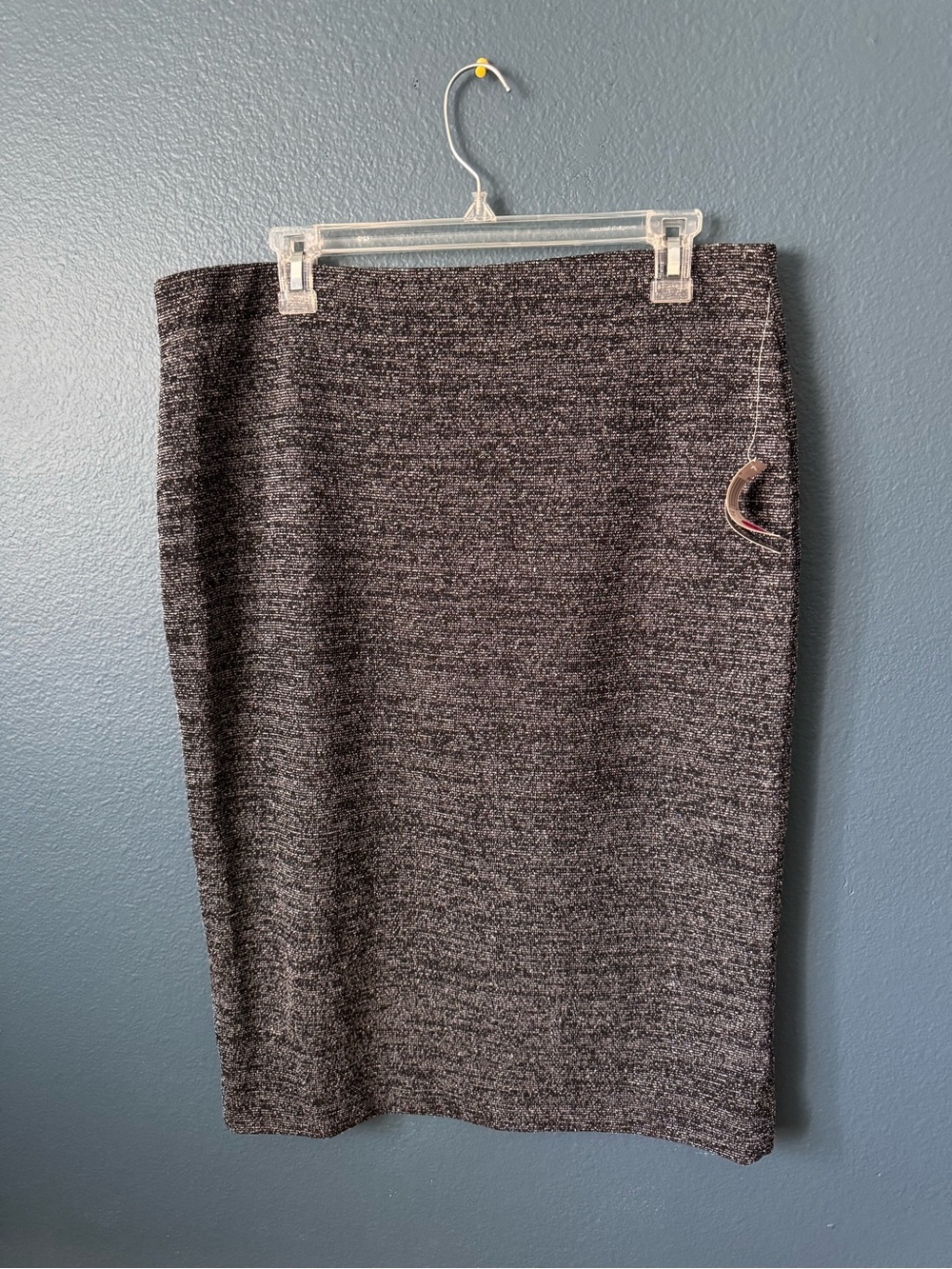 Chelsea & Theodore Charcoal Knit Pencil Skirt